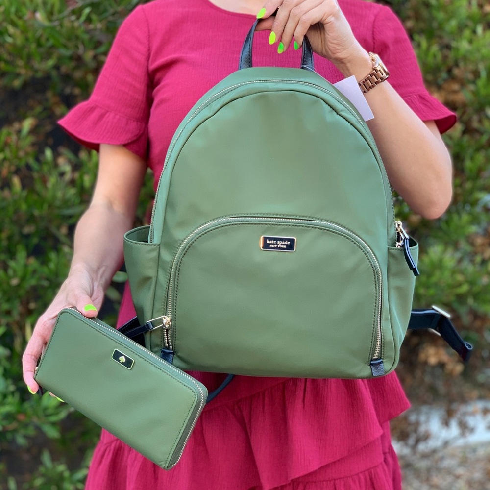 Kate Spade LG Dawn Nylon Backpack / Wallet Set - Picture 1 of 8